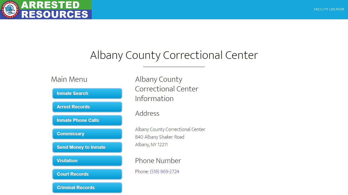 Albany County Correctional Center - Inmate Search - Albany, NY